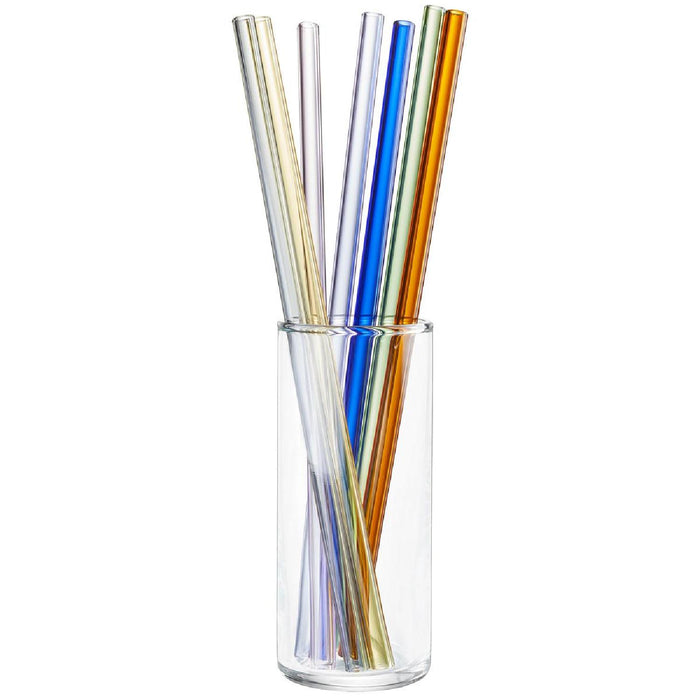 GEFU Glastrinkhalm FUTURE, 23 cm bunt 8 Stück mit Bürste