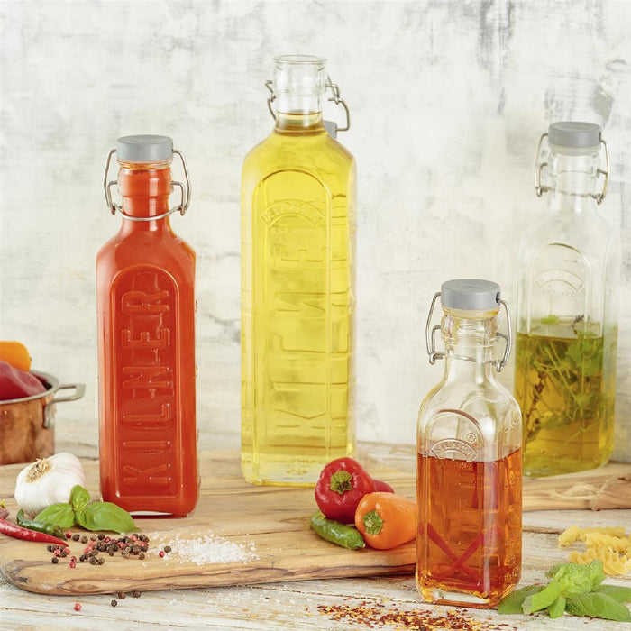 KILNER Glasflasche mit Bügelverschluß, eckig, 600 ml