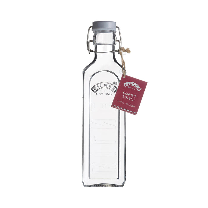 KILNER Glasflasche mit Bügelverschluß, eckig, 600 ml