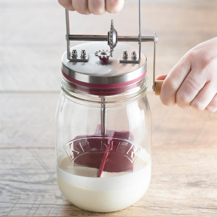 KILNER Butterfass mit Drehkurbel, 1 Liter
