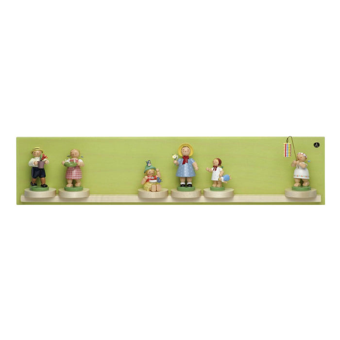 Wendt & Kühn Wandpräsentation mit sieben Schiebetellern, klein, grün 50 x 11 x 5,5 cm