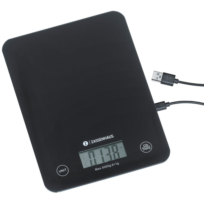 Zassenhaus Digitale Küchenwaage BALANCE USB, schwarz