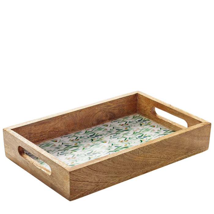 ZASSENHAUS Tablett OLIVE, Mango, 30,5 x 20 x 5,5 cm