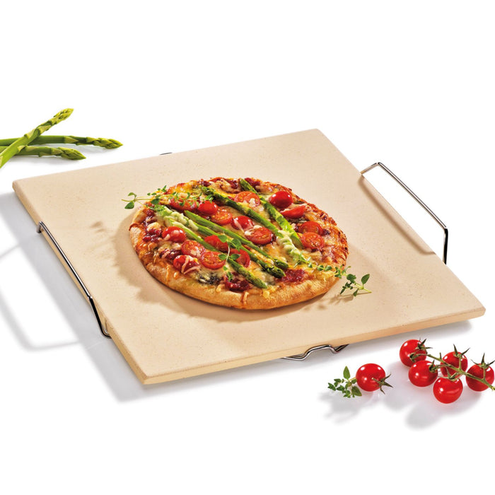 Küchenprofi Pizza-Stein quadratisch mit Gestell