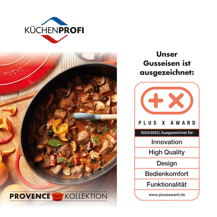 Küchenprofi Bauernpfanne mit Glasdeckel, 28 cm classic red