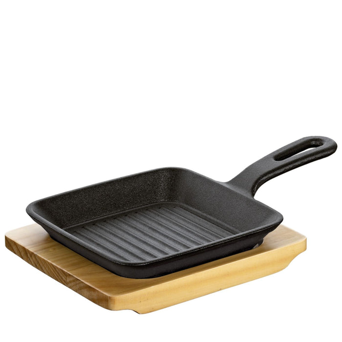 Küchenprofi Grill-/Servierpfanne mit Holzbrett