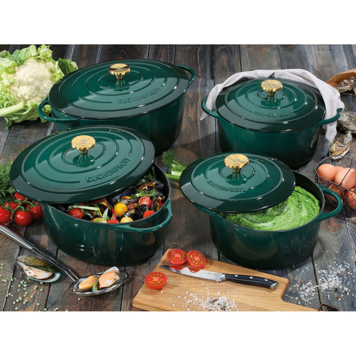 Küchenprofi Bratentopf rund, 24 cm racing green