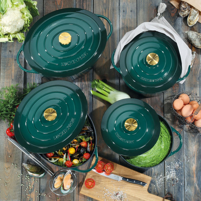 Küchenprofi Bratentopf rund, 24 cm racing green