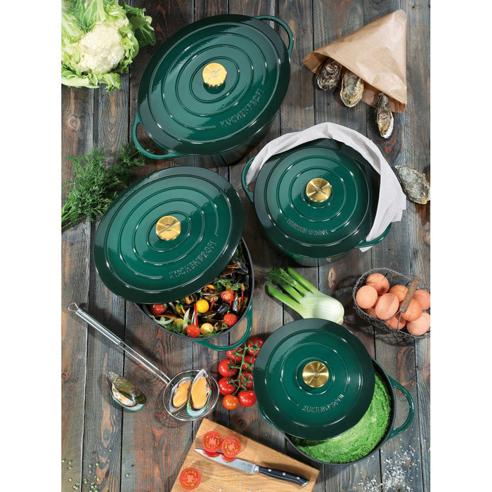 Küchenprofi Bratentopf rund, 24 cm racing green