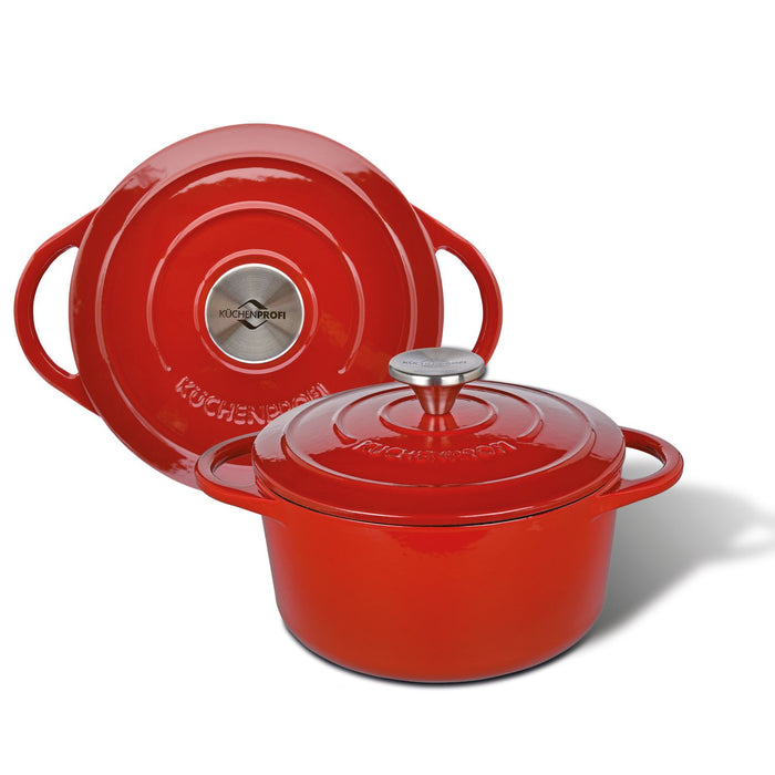 Küchenprofi Bratentopf rund, 22 cm classic red