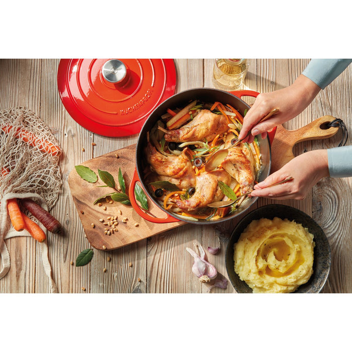 Küchenprofi Bratentopf rund, 22 cm classic red