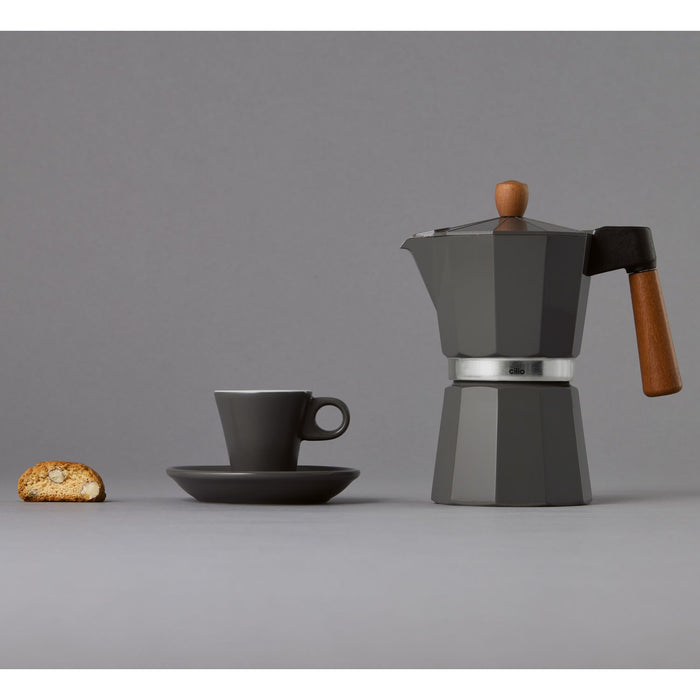 CILIO Espressokocher LEGNO 6T grigio