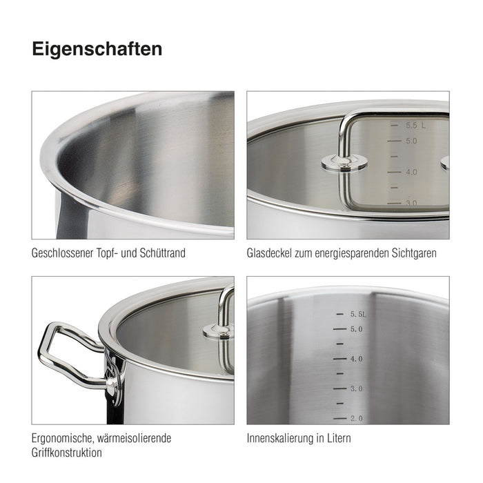 SPRING Bratentopf mit Glasdeckel BRIGADE BASIC 20 cm