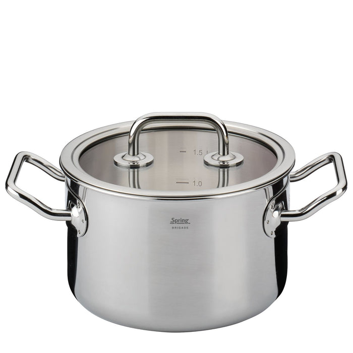SPRING Kochtopf mit Glasdeckel BRIGADE BASIC 16 cm