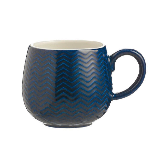 MASON CASH Geprägte Tasse Zickzack, blau, 350 ml