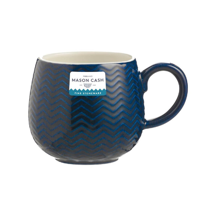 MASON CASH Geprägte Tasse Zickzack, blau, 350 ml