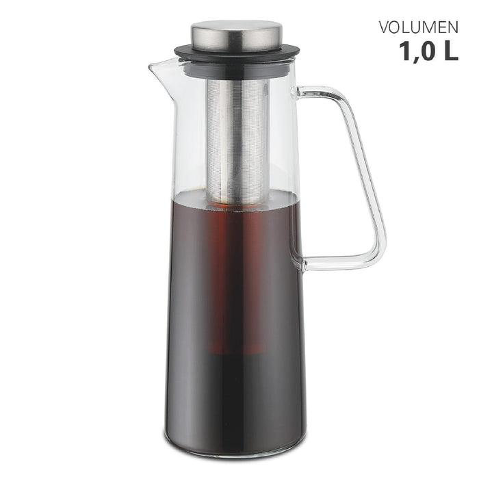 Weis Glaskaraffe mit tiefem Edelstahlfilter 1 L