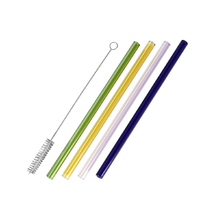 LEONARDO Trinkhalm Glas bunt 20cm 4er