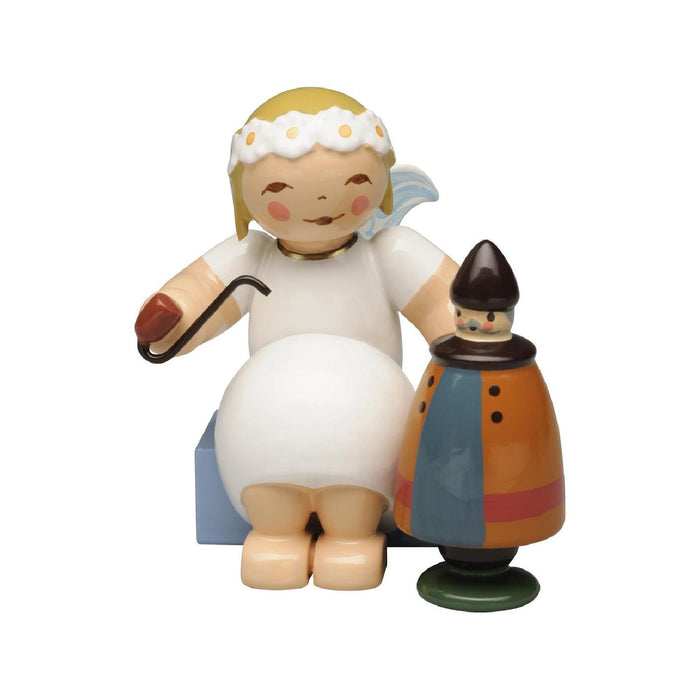 Wendt & Kühn Margeritenengel, sitzend, mit Räuchermann