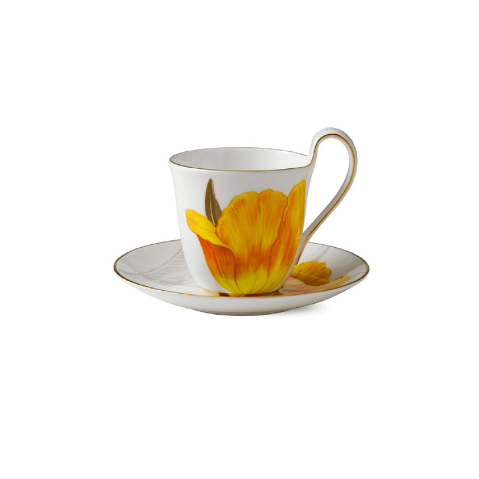 Royal Copenhagen Tasse mit Untertasse mit hohem Henkel - Tulpe - 27 cl