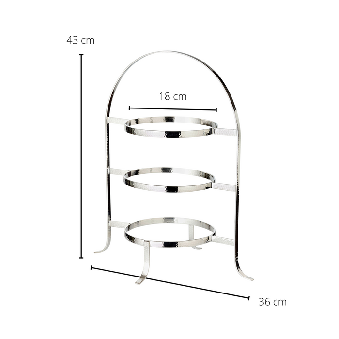EDZARD Telleretagere Sina für 3 Teller gehämmert H 42 cm