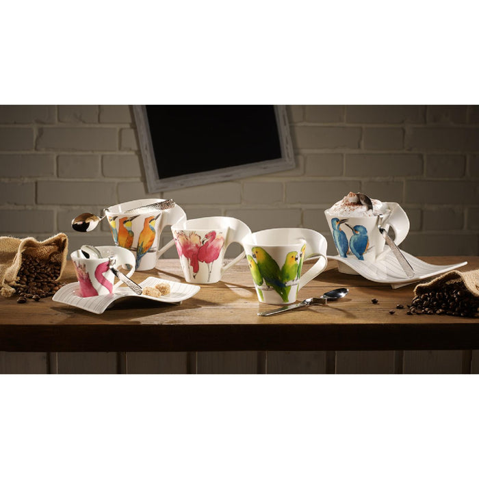 Villeroy & Boch NewWave Caffè Rosa Flamingo Becher mit Henkel (Geschenkkarton)