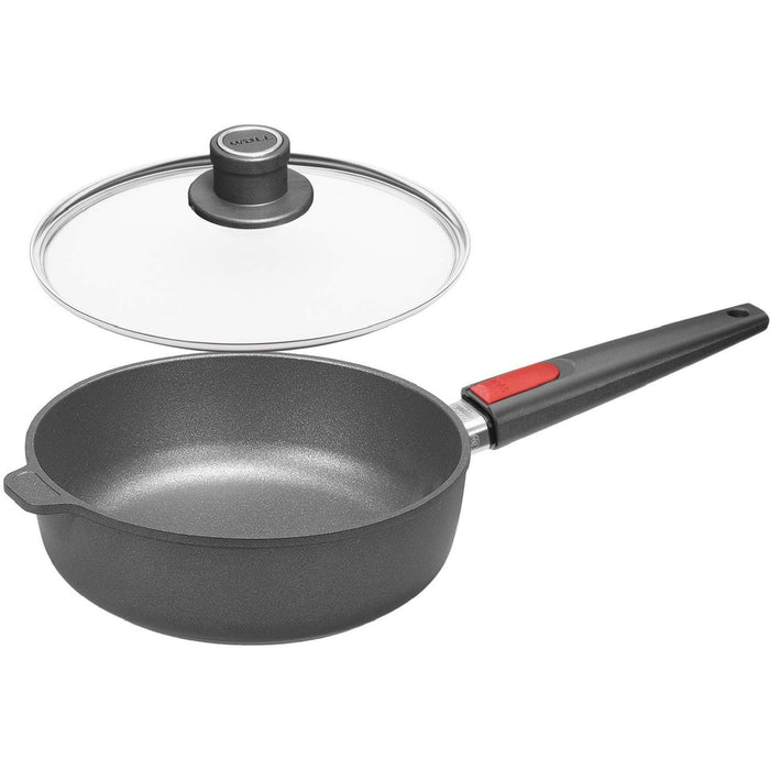 Woll, Titanium Nowo Guss-Hochrandpfanne 24 cm, 7 cm hoch + Sicherheitsglasdeckel für Induktion