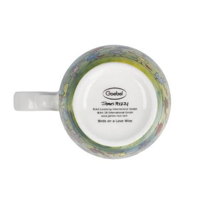 Goebel James Rizzi Birds on a Love Wire Teetasse mit Deckel und Sieb
