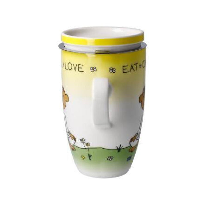 Goebel Der kleine Yogi Eat Chill Love Teetasse mit Deckel und Sieb