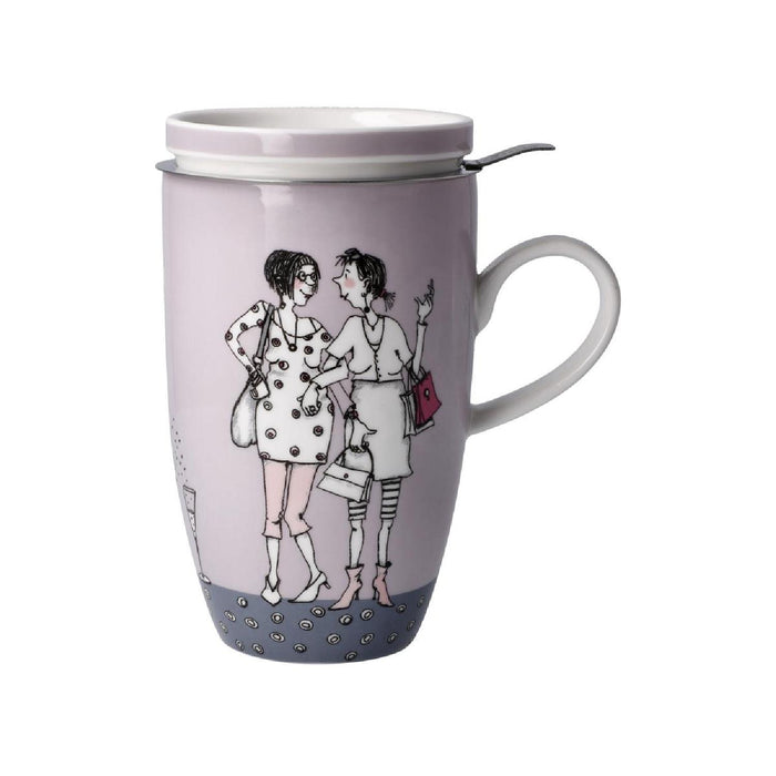 Goebel Freundlieb - Ziemlich beste Freundinnen Teetasse mit Deckel und Sieb