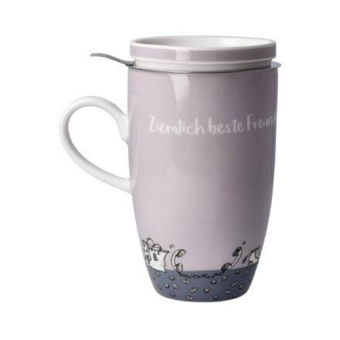 Goebel Freundlieb - Ziemlich beste Freundinnen Teetasse mit Deckel und Sieb