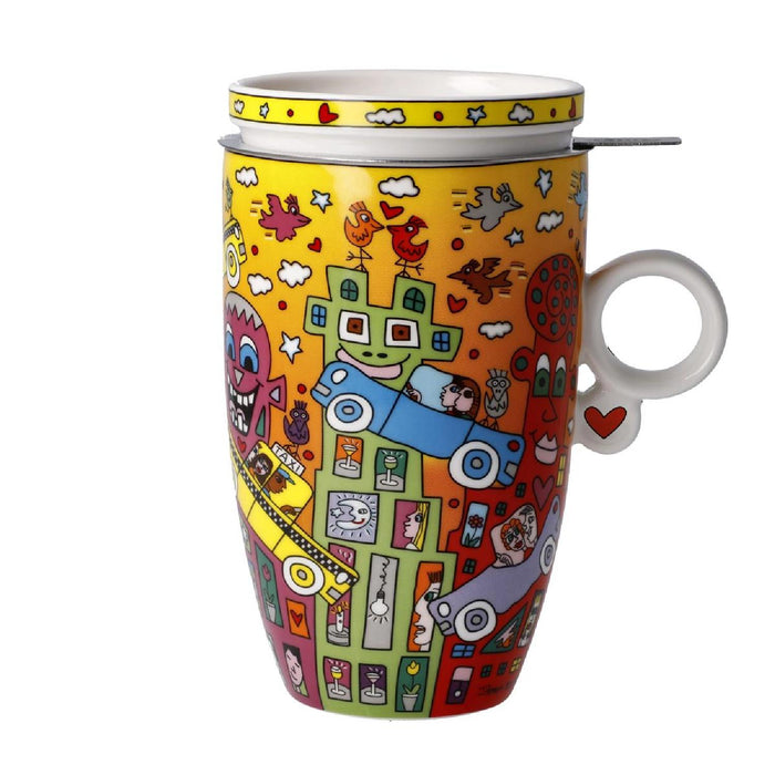 Goebel Rizzi Not Getting Around the Traffic Teetasse mit Deckel und Sieb