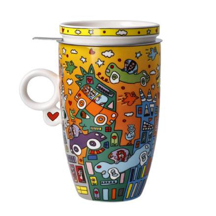 Goebel Rizzi Not Getting Around the Traffic Teetasse mit Deckel und Sieb