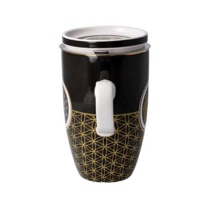 Goebel Yin Yang Schwarz Teetasse mit Deckel und Sieb