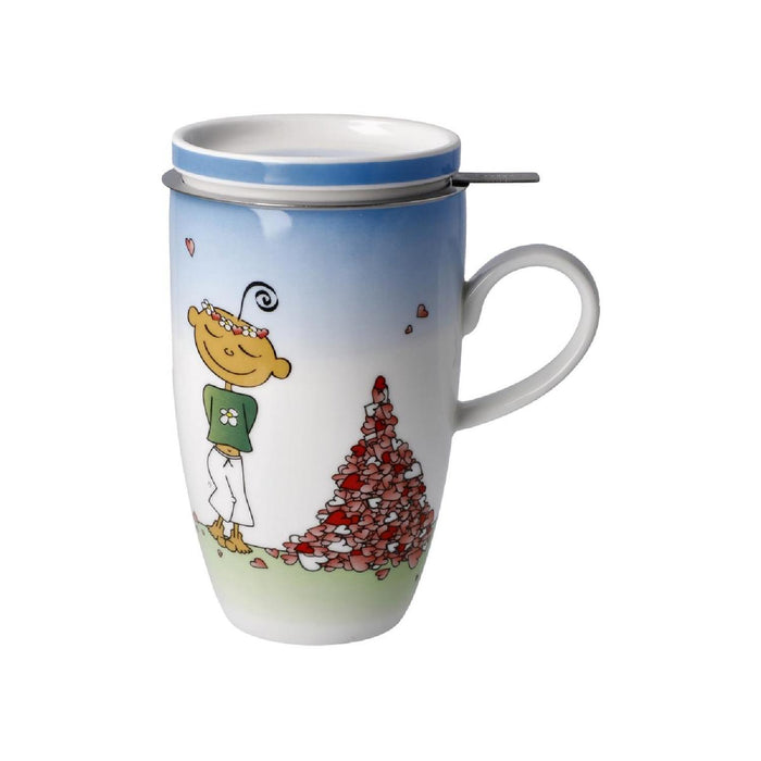 Goebel Der kleine Yogi Für Dich gesammelt Teetasse mit Deckel und Sieb