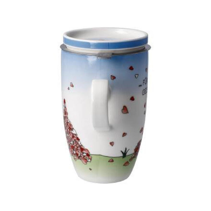 Goebel Der kleine Yogi Für Dich gesammelt Teetasse mit Deckel und Sieb