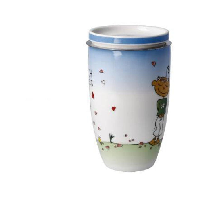 Goebel Der kleine Yogi Für Dich gesammelt Teetasse mit Deckel und Sieb