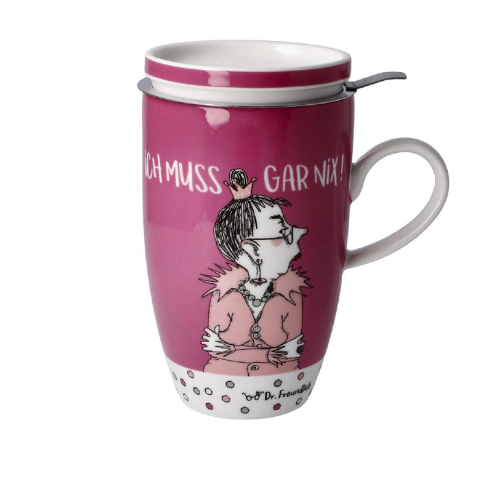 Goebel Freundlieb - Ich muss gar nix Teetasse mit Deckel und Sieb