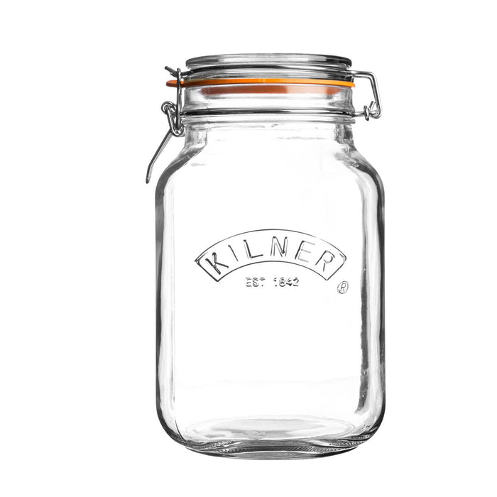 KILNER Quadratisches Bügelverschluss Glas, 2 Liter