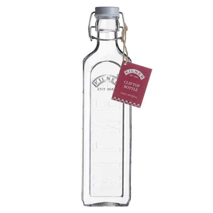 KILNER Glasflasche mit Bügelverschluß, eckig, 1 Liter