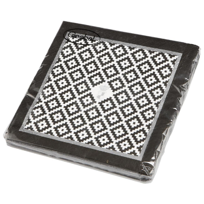 Goebel Black and White Chateau - "Diamonds" - Servietten