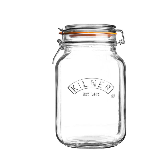 KILNER Quadratisches Bügelverschluss Glas, 1,5 Liter