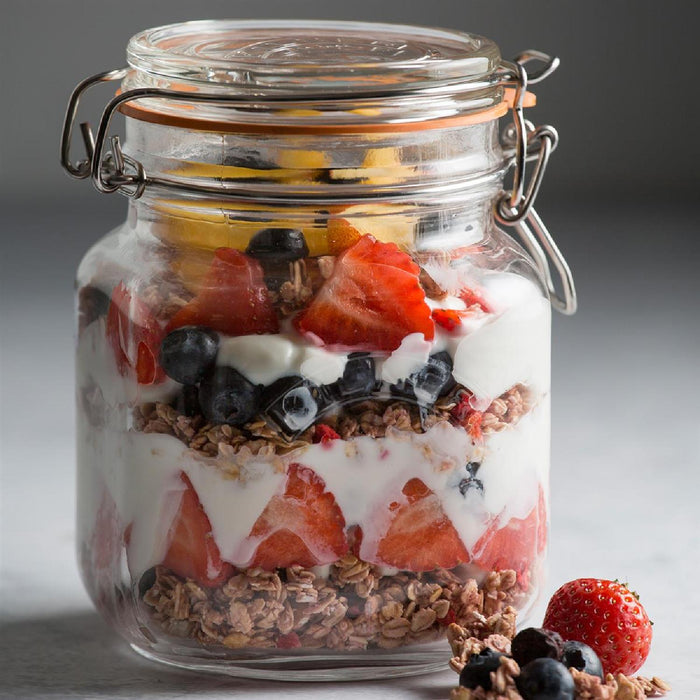 KILNER Quadratisches Bügelverschluss Glas, 1 Liter