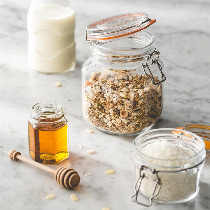 KILNER Quadratisches Bügelverschluss Glas, 1 Liter