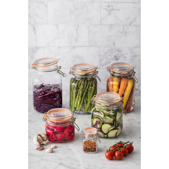 KILNER 6 Gewürzgläser im Holzkasten, Länge 33 cm