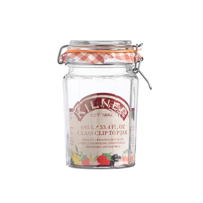 KILNER Facetten-Glas mit Bügelverschluss, 950 ml