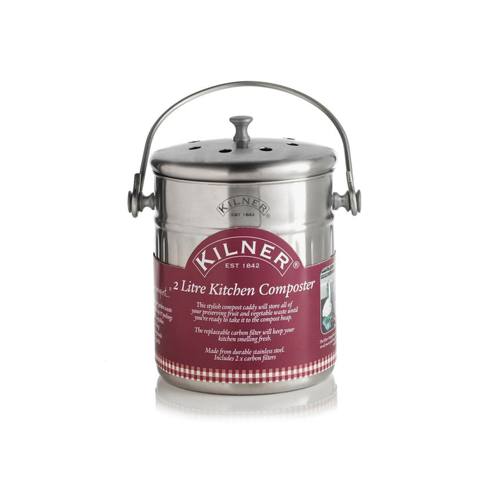 KILNER Küchenkomposter, Edelstahl, 2 Liter
