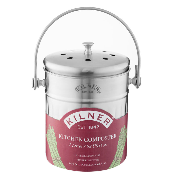 KILNER Küchenkomposter, Edelstahl, 2 Liter