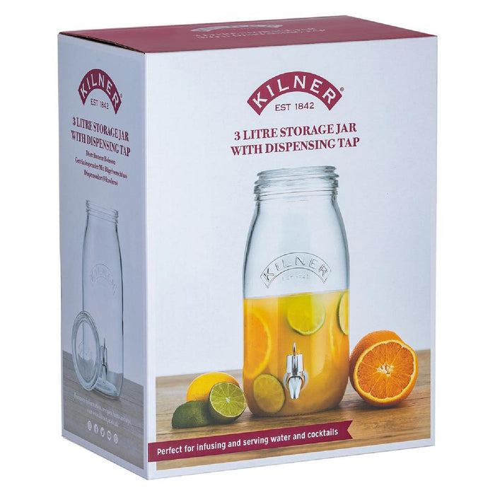 KILNER Getränkespender Einmachglas, 3 Liter