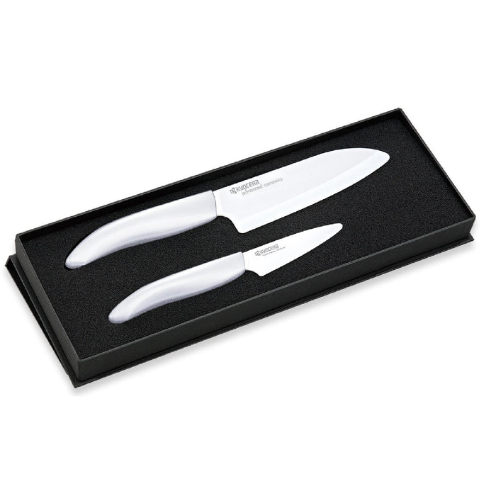 KYOCERA GEN Geschenkset, weiß: Schäl- und Santoku-Keramikmesser